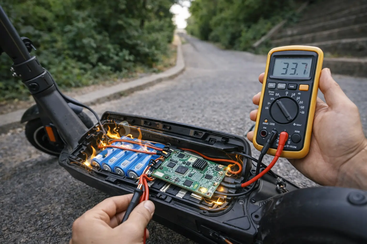 Elektrik skuter yoxuşa qalxarkən güc itkisi